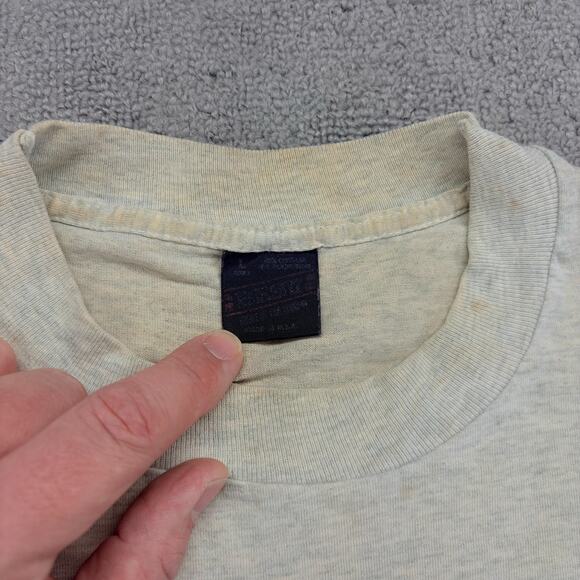 VTG POW MIA Shirt Mens Lg. White Single Stitch BEST Fruit of the Loom Hang Tag - Picture 7 of 14